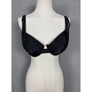 Bar III Women's Black Natural Beauty Balconette Push Up Bikini Top Large NWT's